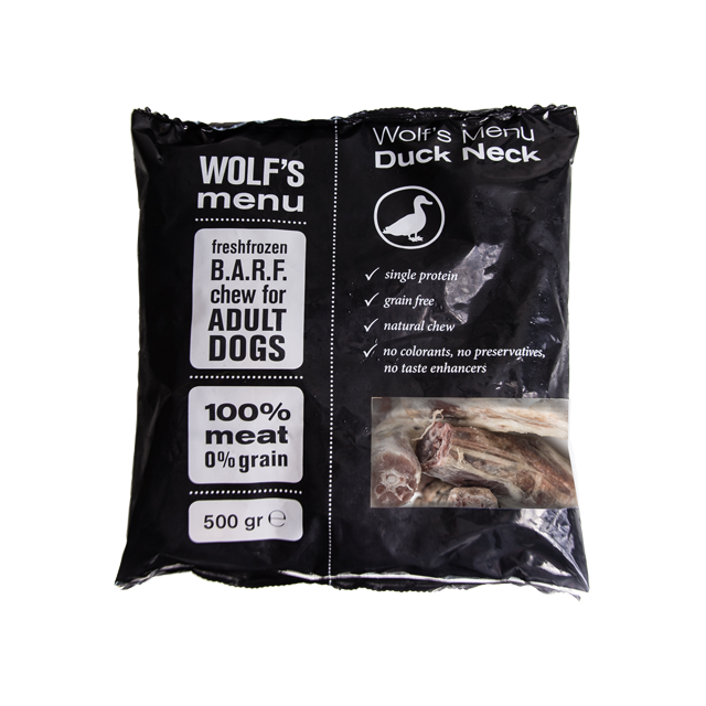 Wolf's Menu Snacks Duck Neck -600 gram