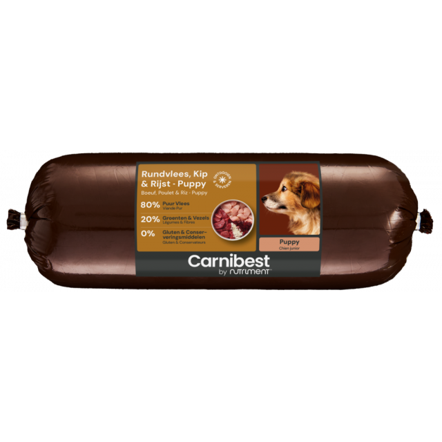 Carnibest Dog Rundvlees, Kip& Rijst Puppy  -500 gram