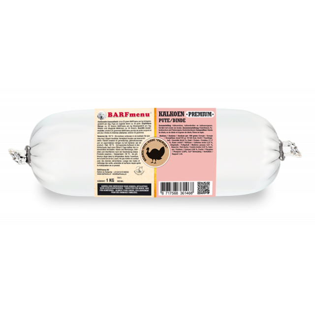 Barfmenu Kalkoen - 1 kg
